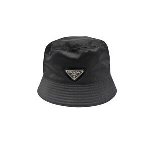 Prada Re-Nylon Nylon Black Bucket Hat Size Medium